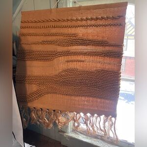 circa 1970s Handwoven Textured Wall Hanging Fiber Art